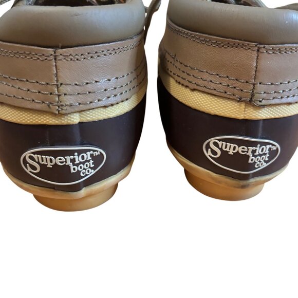 Superior Boot Co Lace Up Duck Shoes Brown  Size 9 Plaid Lined Waterproof Outdoor - Picture 6 of 10